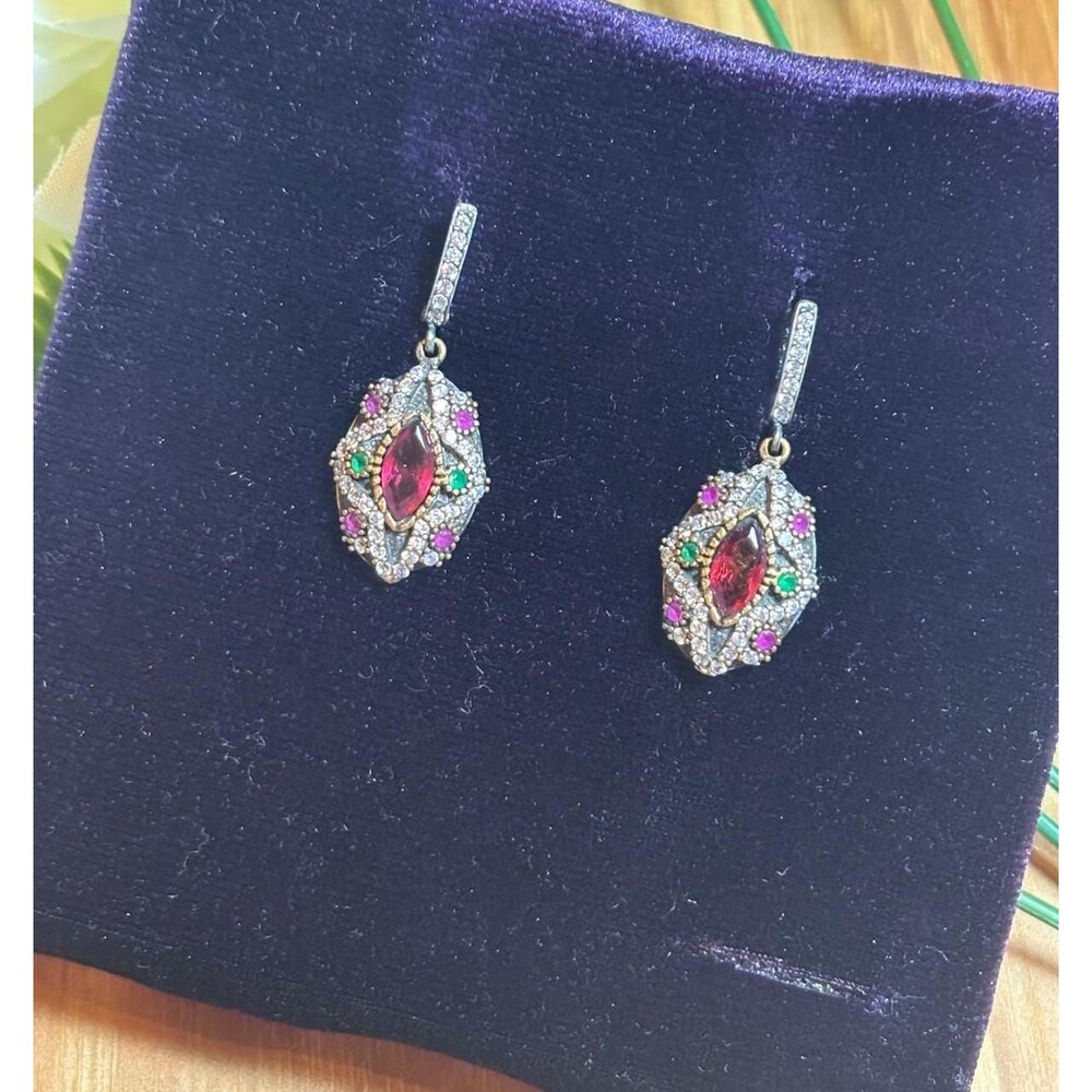 925 Sterling Silver Turkish Vintage Earrings for Women, NEW, Antique, Handmade - Picture 4 of 5